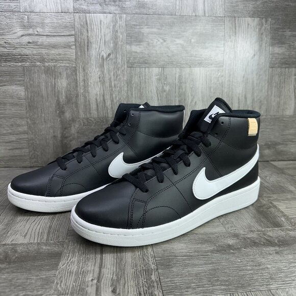 Nike Court Royale 2 Mid Women's 12/Men's 10.5 Black Leather Shoes CT1725-001 - Picture 8 of 9